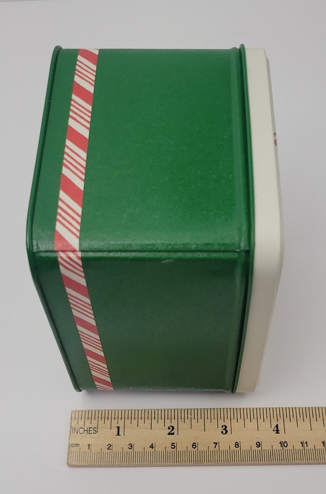 Small Candy Cane Tin Square Box