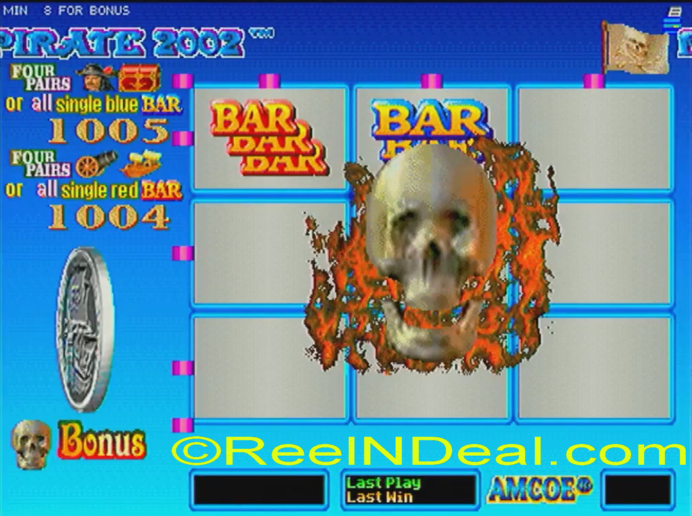 Amcoe Pirate 2002 Cherry Master 8-Liner Slot Machine Optional Skill Spin & Hold