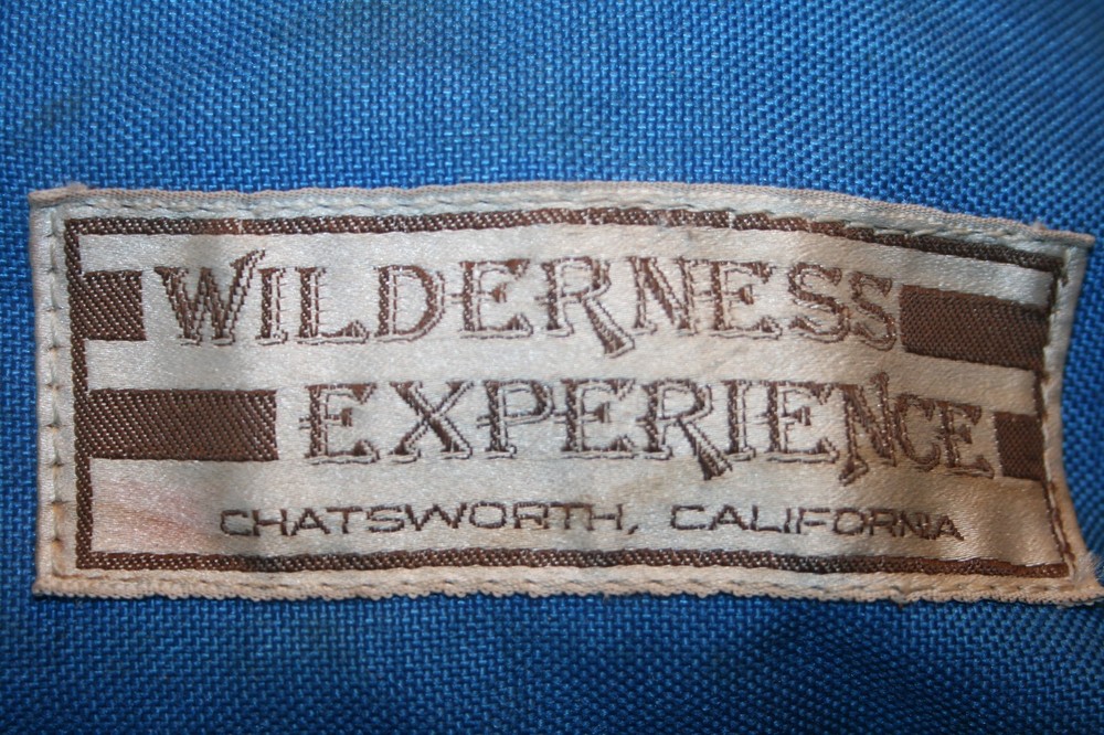 Vtg WILDERNESS EXPERIENCE Blue Canvas Leather Backpack Internal Frame M L USA