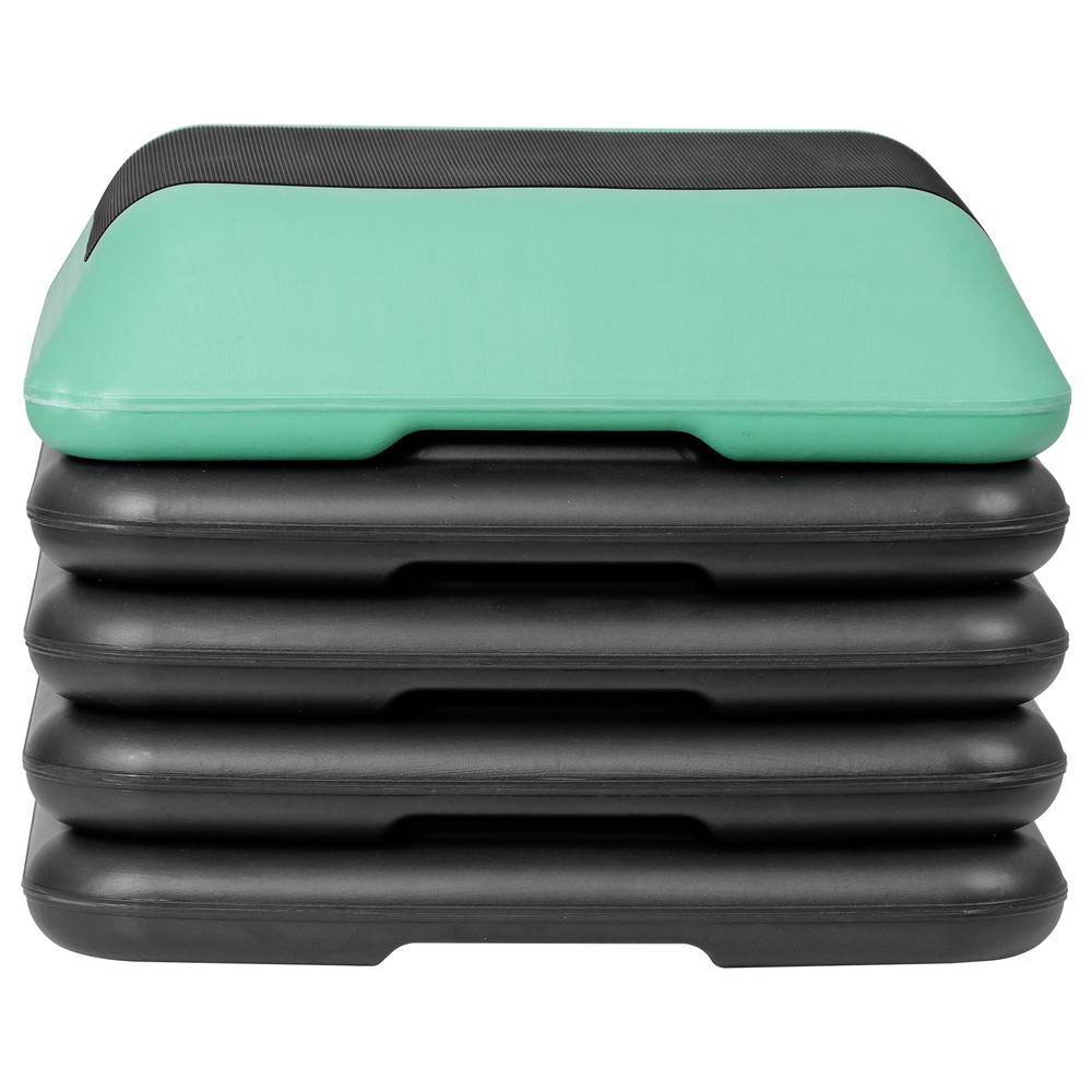 16" Adjustable Aerobic Stepper Exercise Workout Step Platform with 4 Riser Green