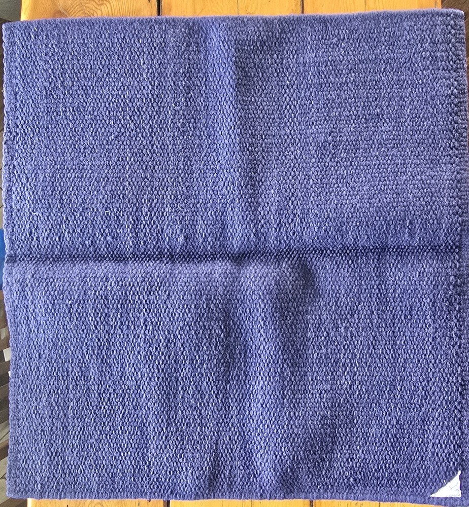 Mayatex Handwoven Wool Saddle Blanket, Indigo, 36" X 34"