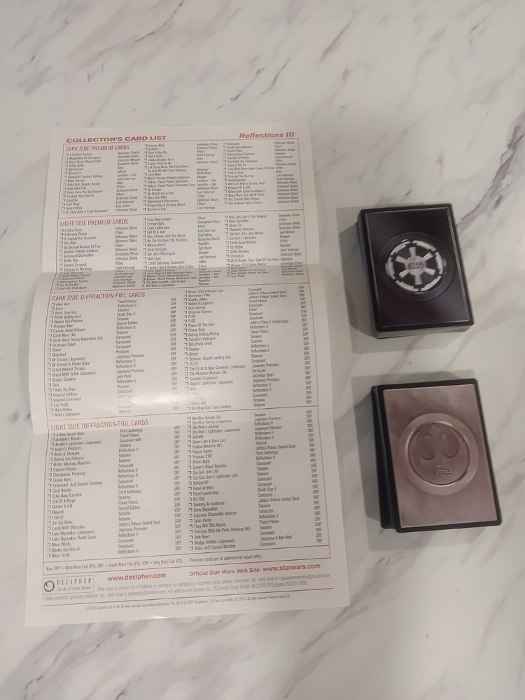 Star Wars CCG Reflections III Complete No Foils Includes Checklist