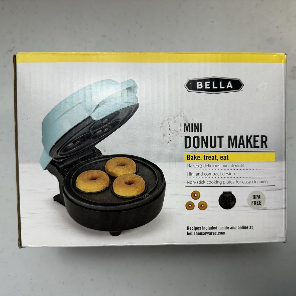 Bella Mini Donut Maker Teal Non-Stick New In Box