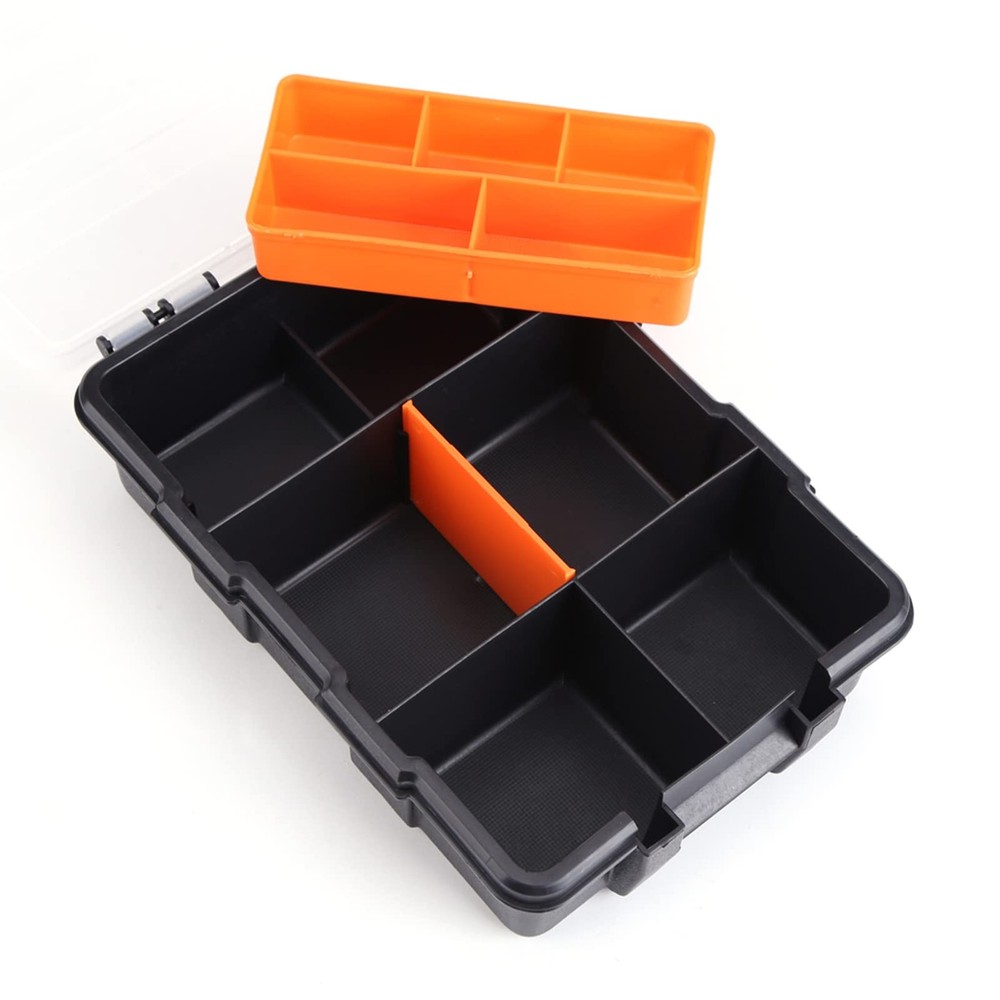 Heavy Duty Tools Box Small Parts Storage Box 9 Compartment Two Layer Hardware...