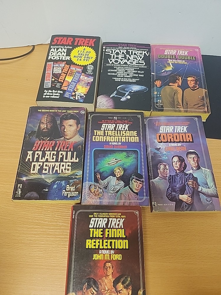 (7) Star Trek Various Books Corona, Final Reflection, Double Double, Etc