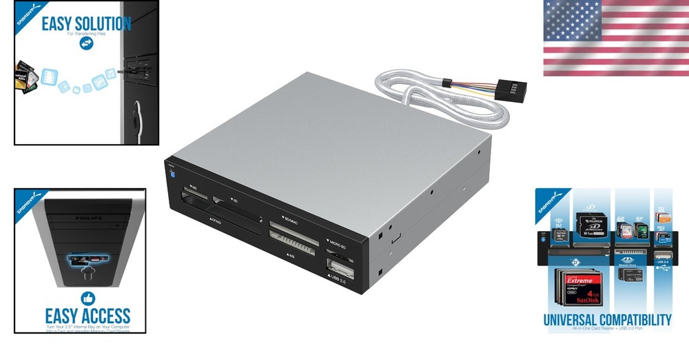 74-in-1 Internal Flash Card Reader/Writer - USB 2.0, 480 MB/sec, Versatile