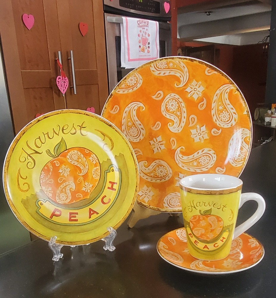 One) Vintage Oneida Ala Mode Collection 4pc Place Setting ~Peach~