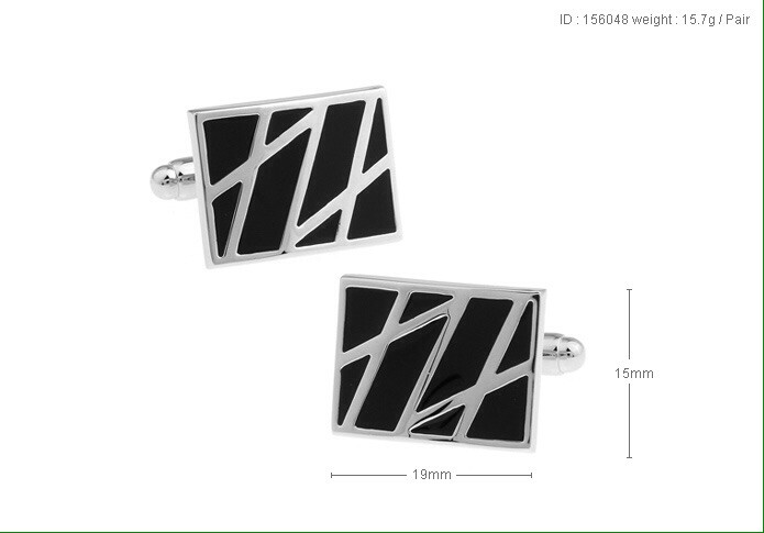 Black & Silver Lines Cufflinks