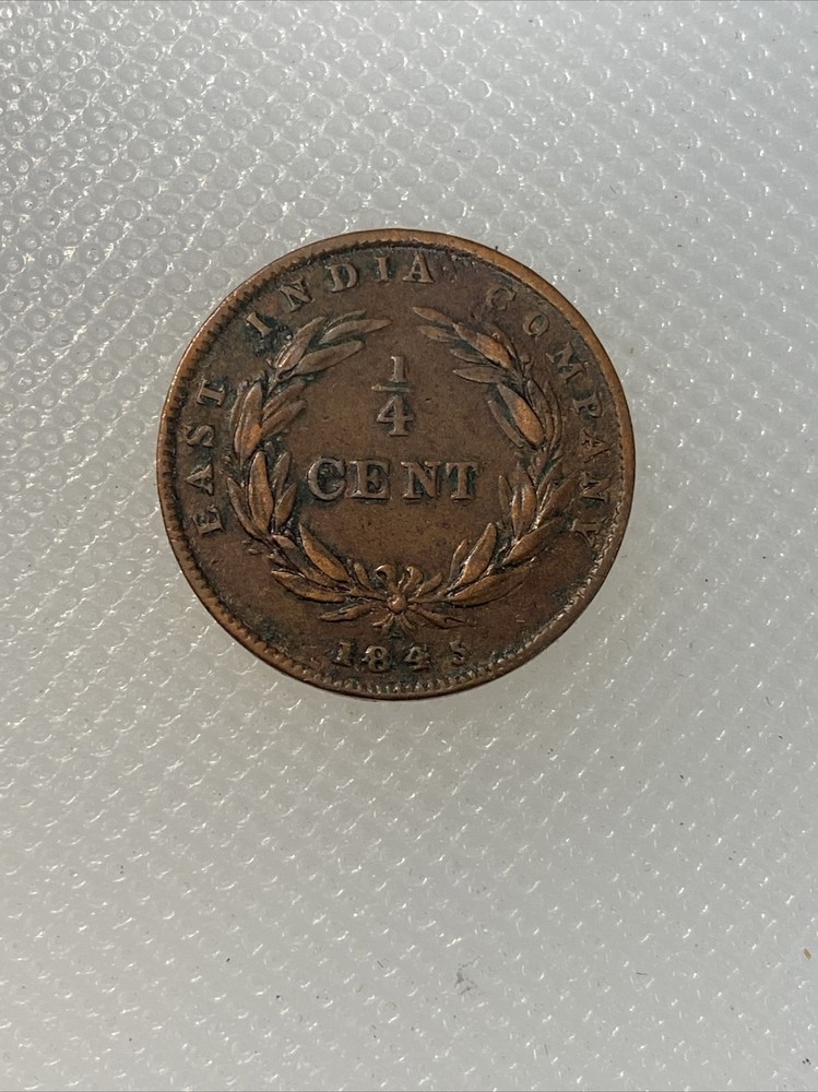 1845 straits settlements 1/4 cent quarter cent M1