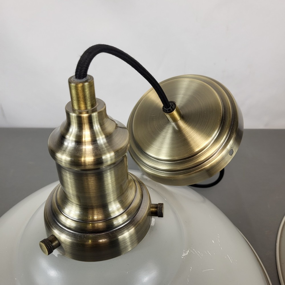 2x Vintage Style Pendant Light Fitting Bundle Adjustable Grey Industrial Lights