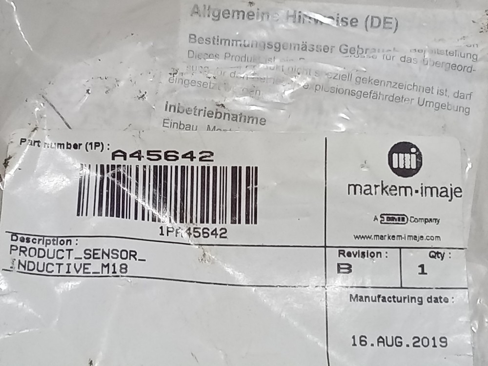 MARKEM IMAJE A45642 Proximity Switch (L4C1)