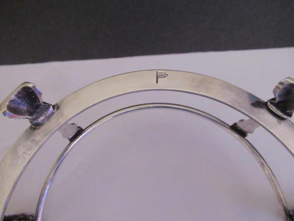 Antique Walker & Hall Silver Glass Compote Dish Bowl