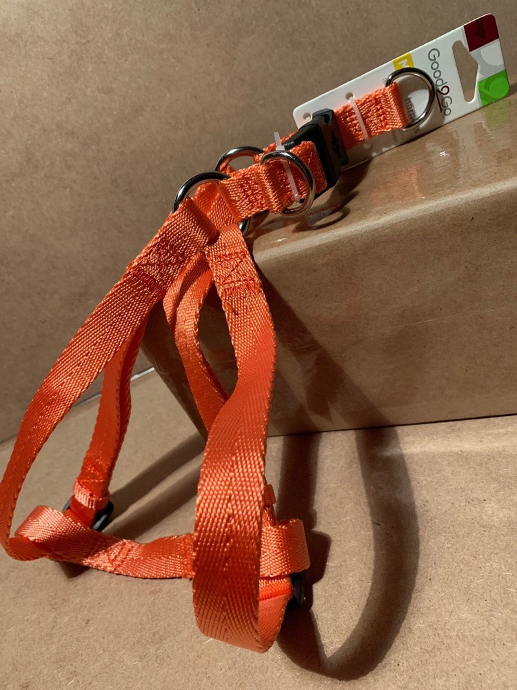 Good2go Dog Nylon Harness Medium 18”-30” Adjustable Peach/Orange B2