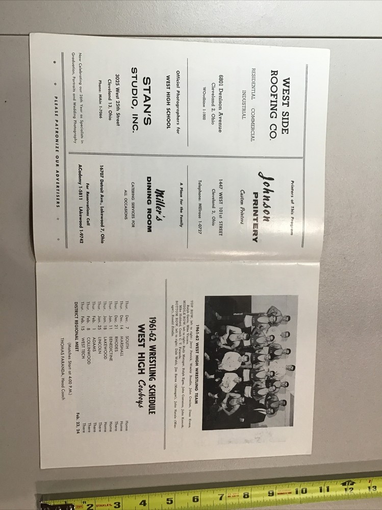 1962 West High School vs John Marshall Basketball Program High School