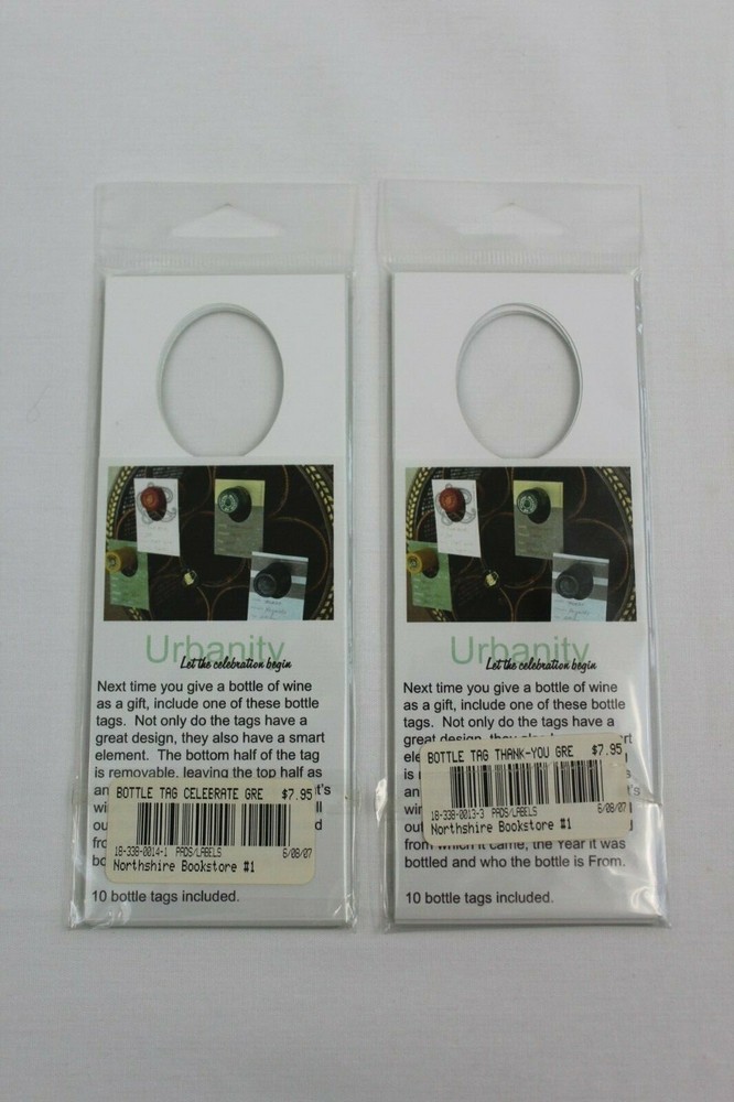 Urbanity Wine Bottle Gift Tags, Two Full Sets, 10 Tags Each!