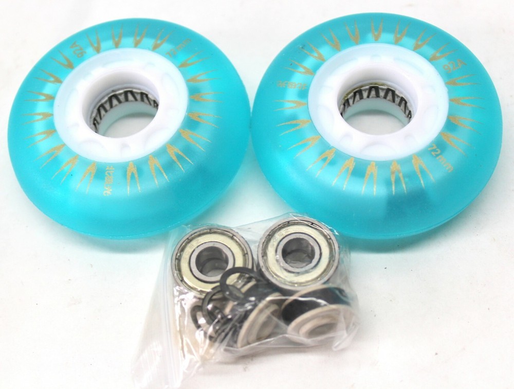 Rollorex 2 Pack Scooter Wheels 92A LED Wheel 72mm - Blue