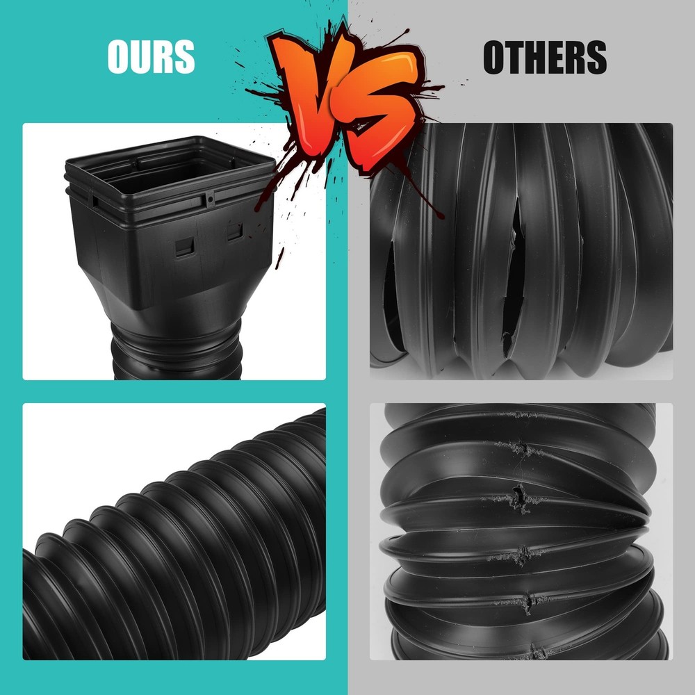 2 Pack Rain Gutter Downspout Extensions Flexible,Downspout Extender Diverter ...