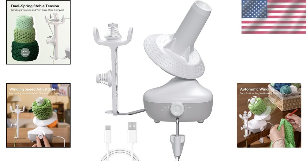 Automatic Yarn Ball Winder - Strong Tension, Stepless Speed