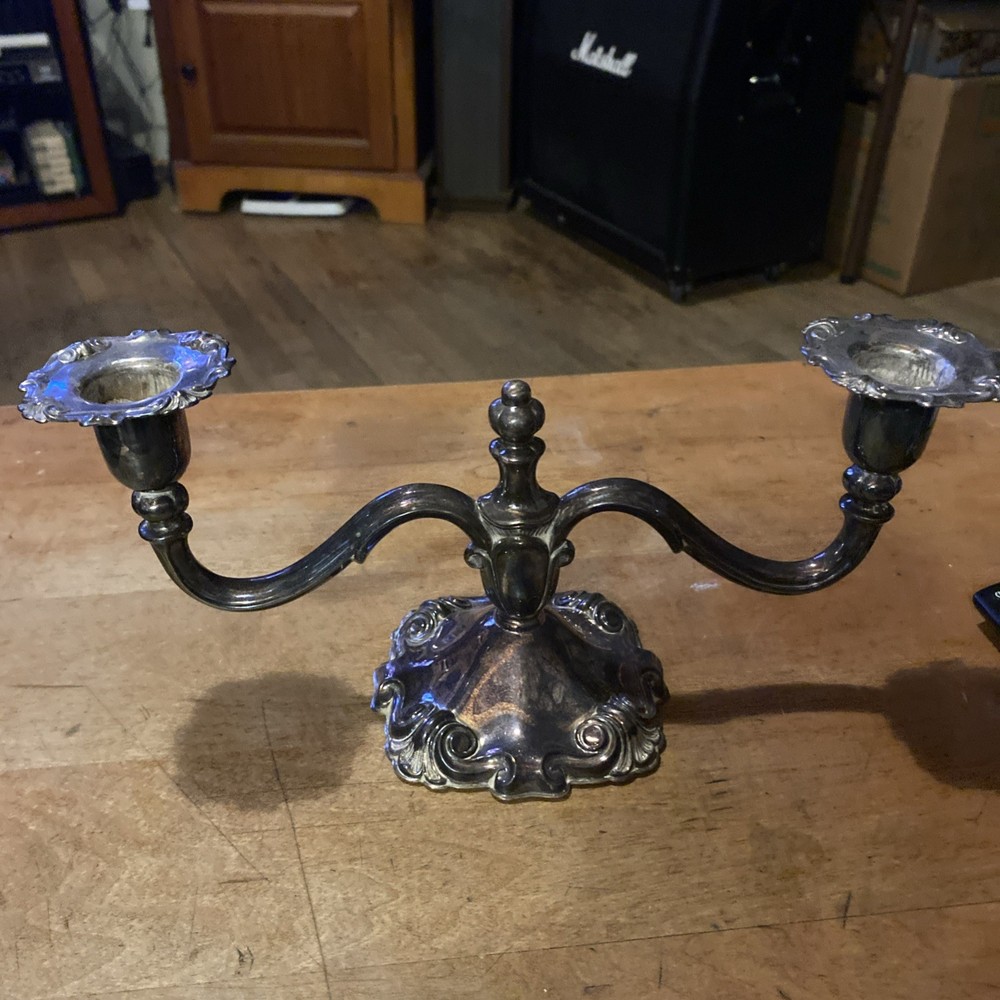 Unbranded  Silver Plated 2 Light Candelabra Candlestick
