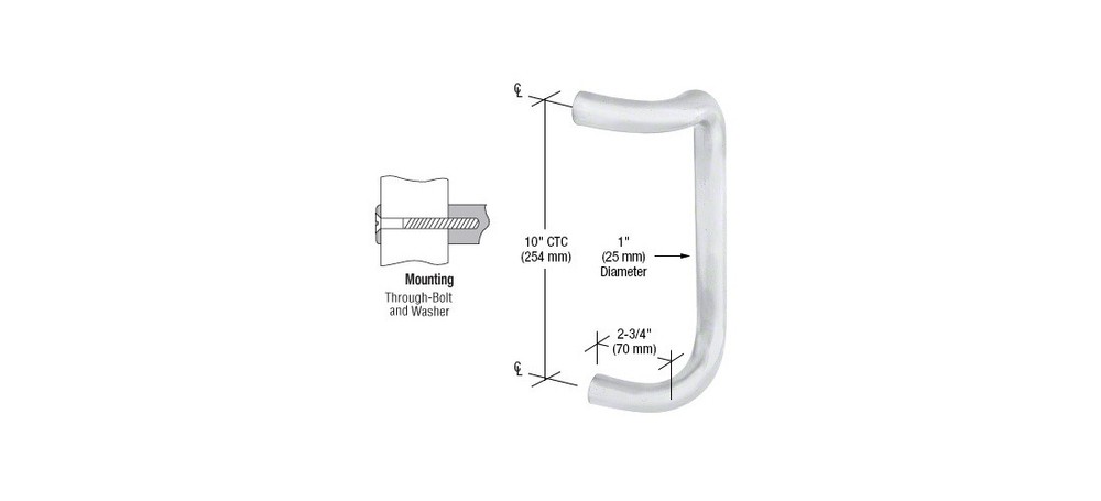 Jackson CD10SA Single Offset Door Pull Satin Anodized
