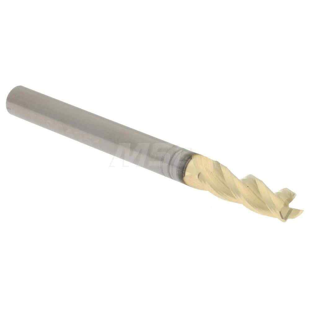 Accupro 1/8" Diam 3 Flute Single End Solid Carbide 0.01" Corner Radius End Mi...