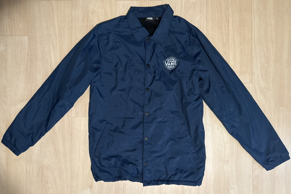 Vans Off The Wall Button Rain/Windbreaker Shell Jacket Navy Men’s Size Small