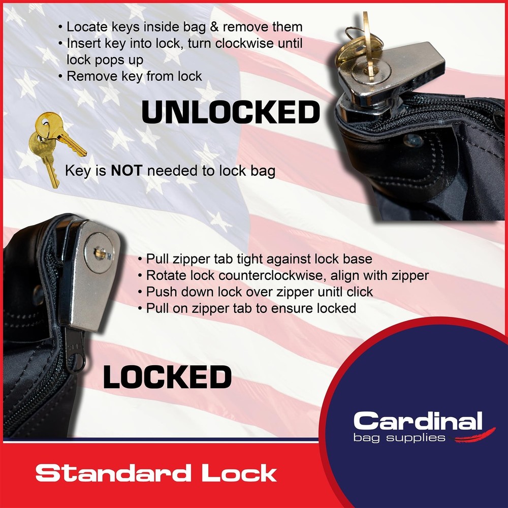 Large Locking Document Bag with Handles, Security Bag with Lock, HIPAA Compli...