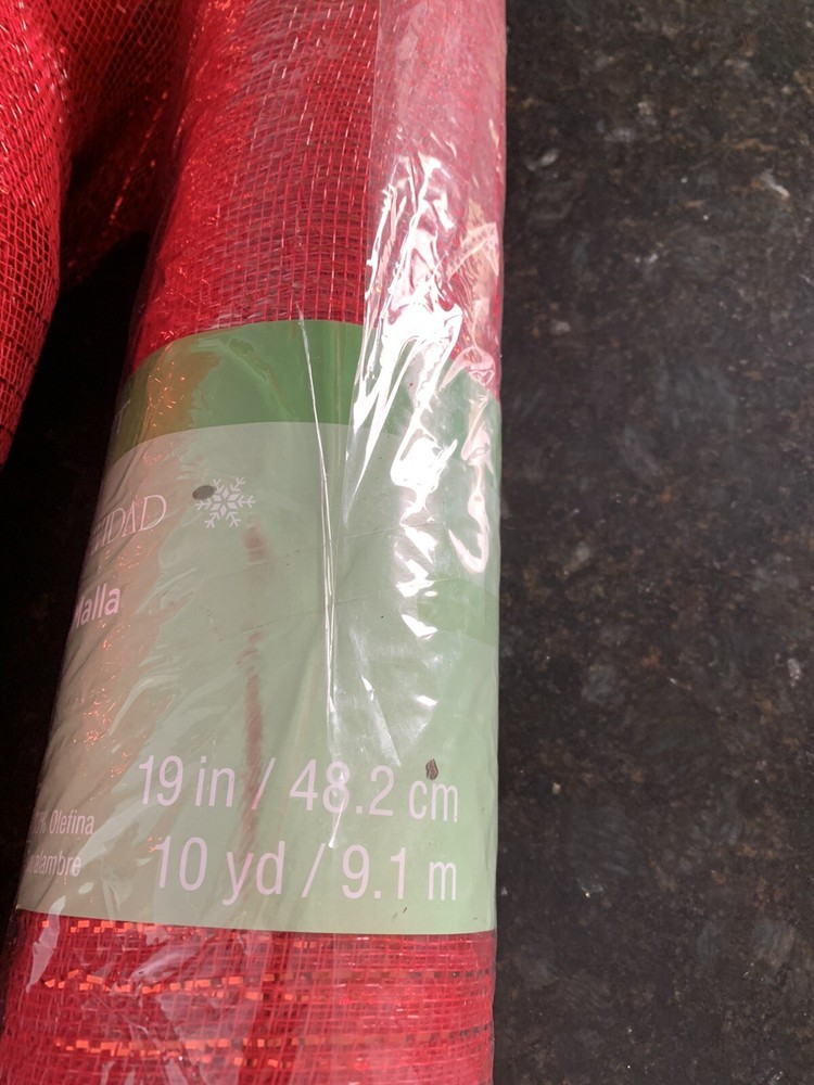 21 Inch X 10 Yards per roll Red Deco Mesh Rolls 2 Open Box