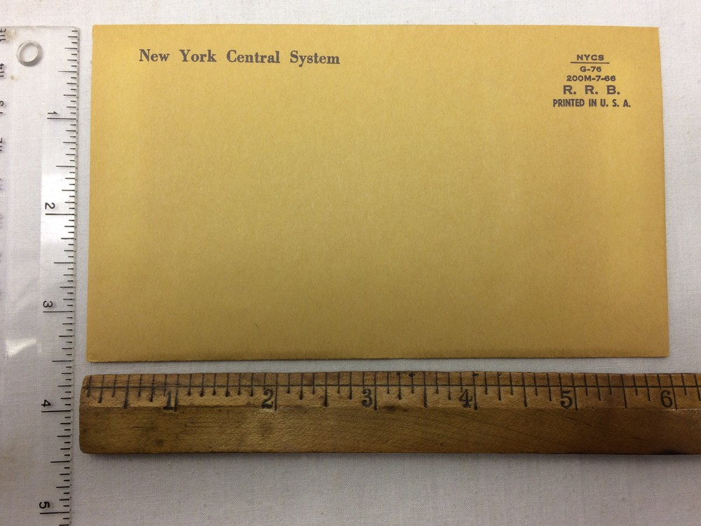 8 Vintage New York Central System Envelopes Not Used