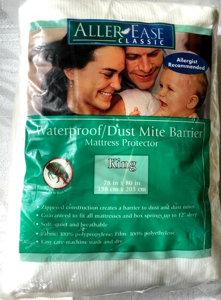 AllerEase Zipped Waterproof Dust Mite Barrier Mattress Protector King | Bin: C