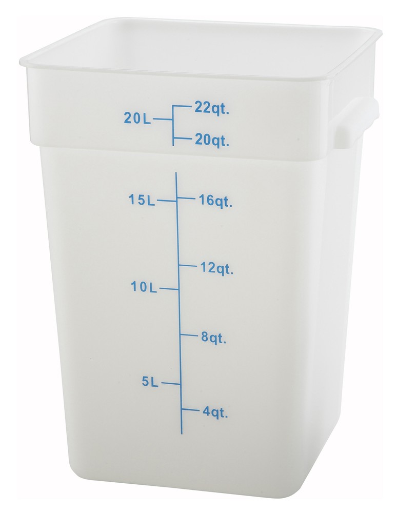 22qt Square Storage Container, Translucent, PP (6 Each)
