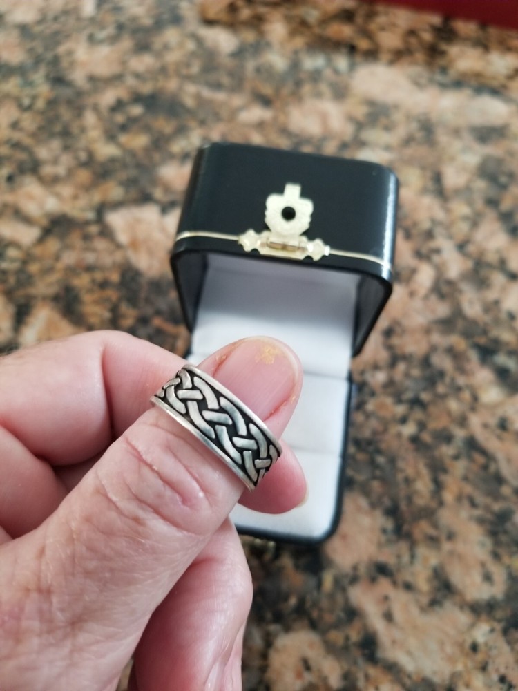 Thick Sterling Silver Celtic Braided Ring/Band/Thumb Ring 5.41g Size 8