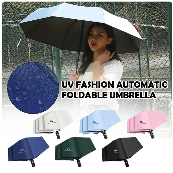 Automatic Umbrella Anti-UV Sun/Rain Windproof 3 Folding Compact Umbrella