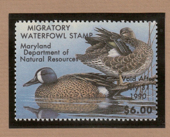 MD16 - Maryland State Duck Stamp. Single. MNH. OG.