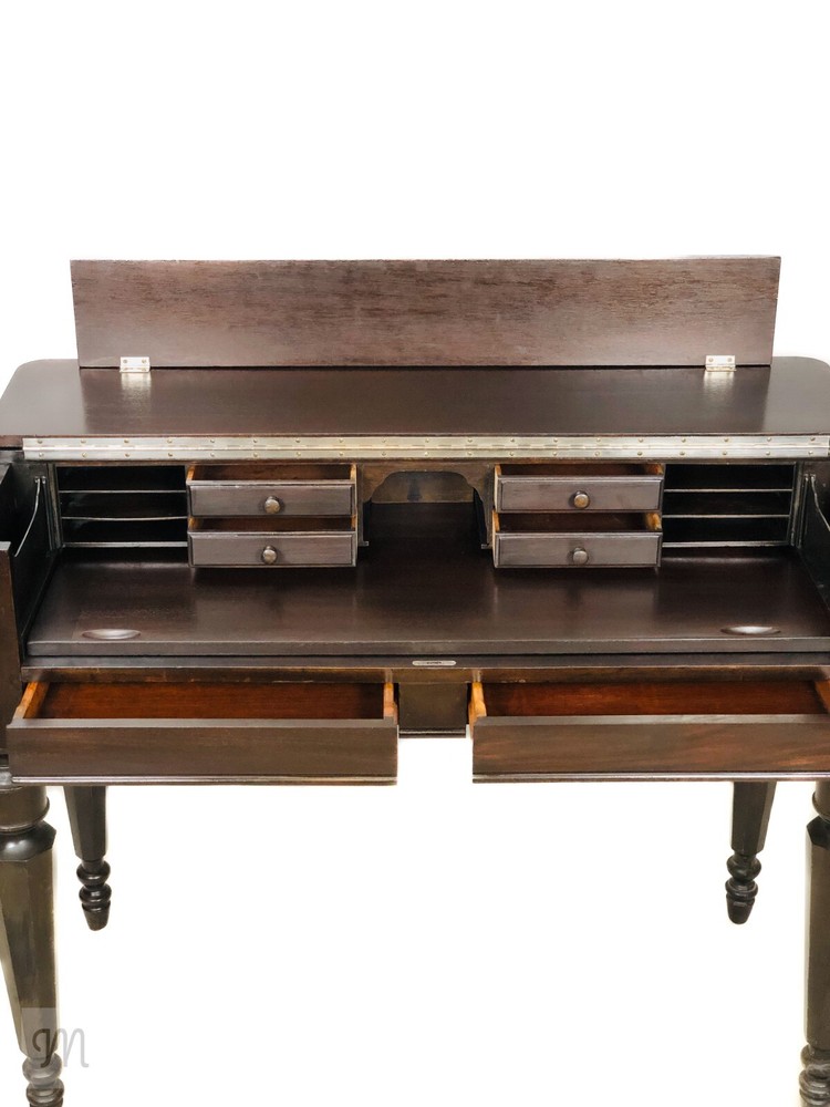 H.E. Shaw Spinet Writing Desk in solid dark Mahogany c.1900