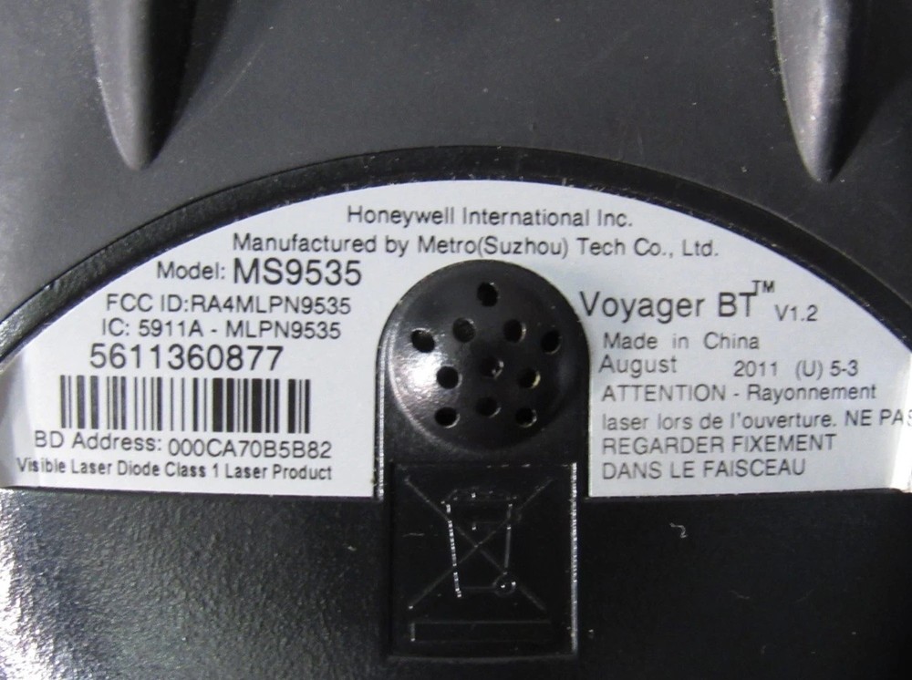 * Metrologic MS9535 Voyager BT V1.2 USB Bluetooth Wireless Barcode Scanner
