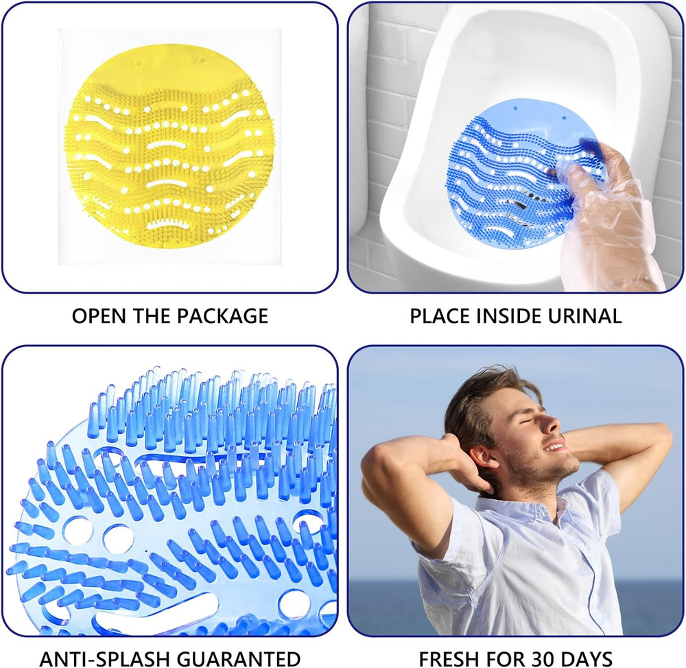 Urinal Screen Deodorizer 12 Pack Scented anti Splash Urinal Mats Fresh Pads
