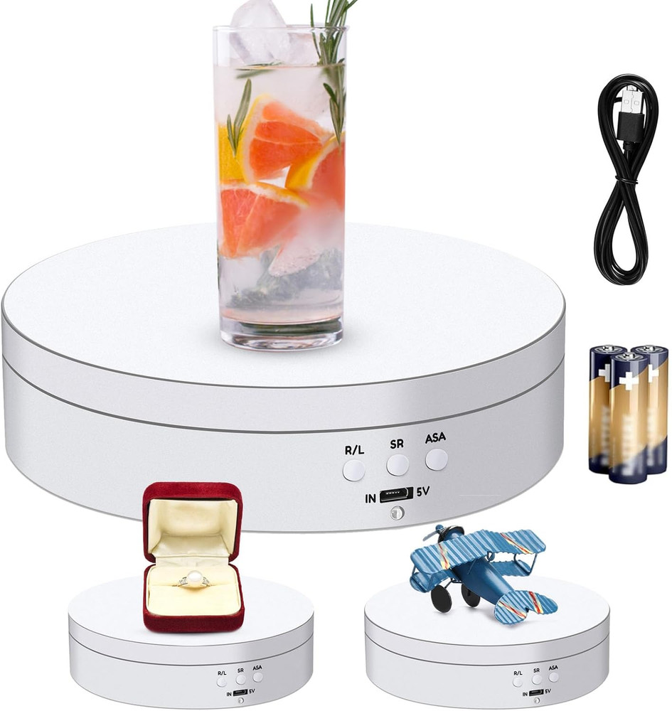 Rotating Display Stand 5.4" /6.6 Lbs Load Motorized Spinning Platform Rotating B