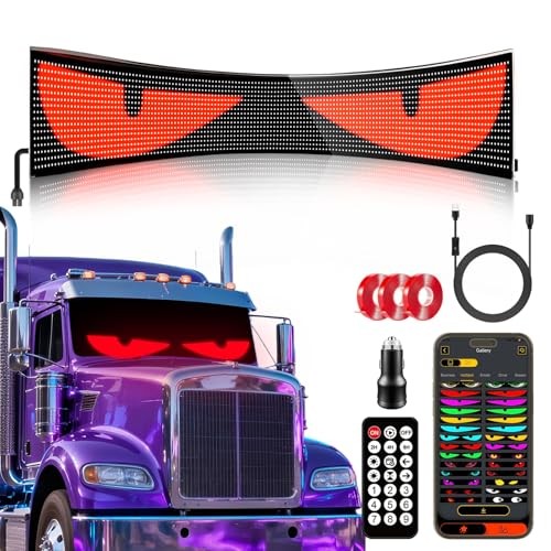 52.36"x7.56" Large Size Windshield Eyes-Devil Eye Light, 5V USB Animated LED