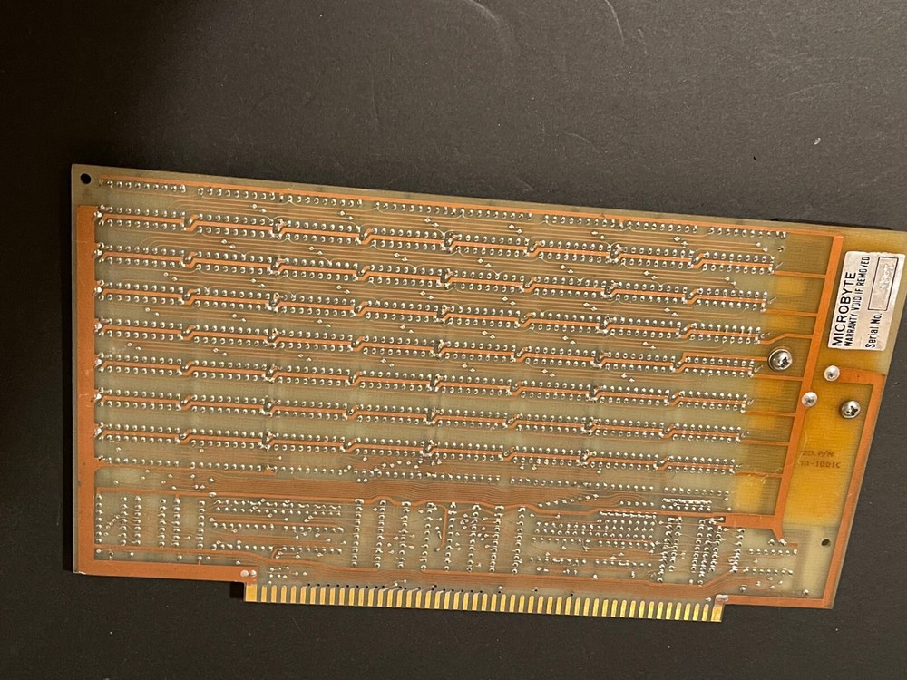 M32KSS MICROBYTE STATIC MEMORY BOARD S-100 (72) SOCKETED MM5257N-L SRAM VINTAGE