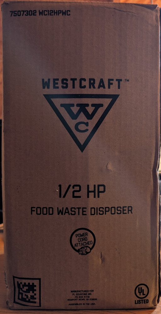 Westcraft 1/2 HP Food Waste Disposer Garbage Disposal