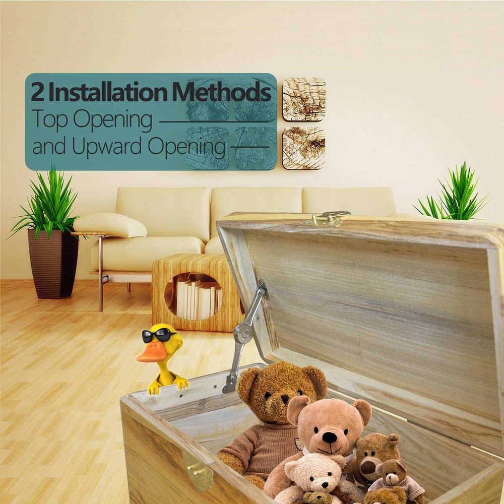 2Pcs Lid Support Hinges Soft Close Folding Lid Stay Hinge Keep Lid Hinge Open fo
