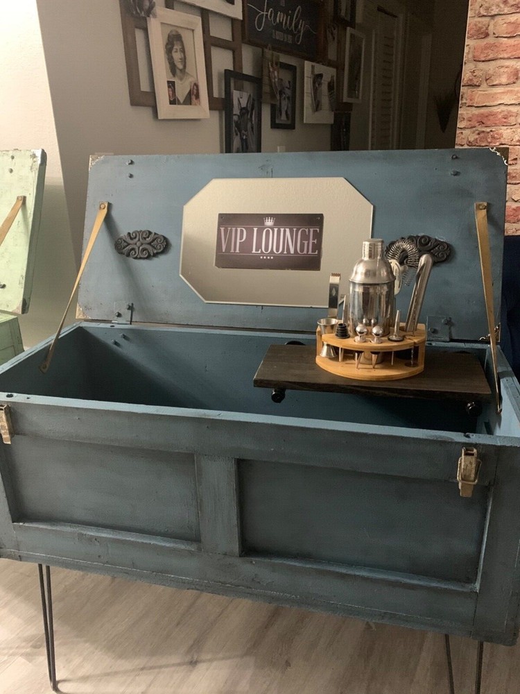 Ammunition crates made into custom bar