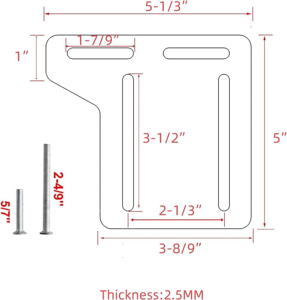 2 PCS Bed Frame Adapter for Headboard Queen Modification Plate Brackets Adapter/