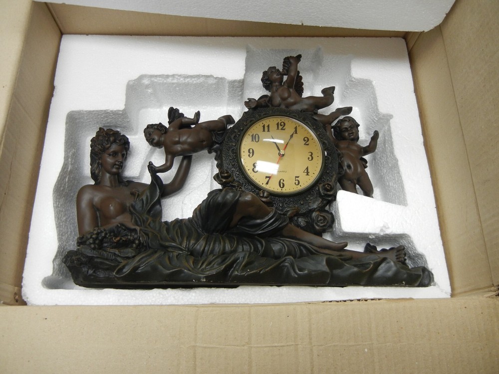 Rococo Style Carved Resin Mantel Clock