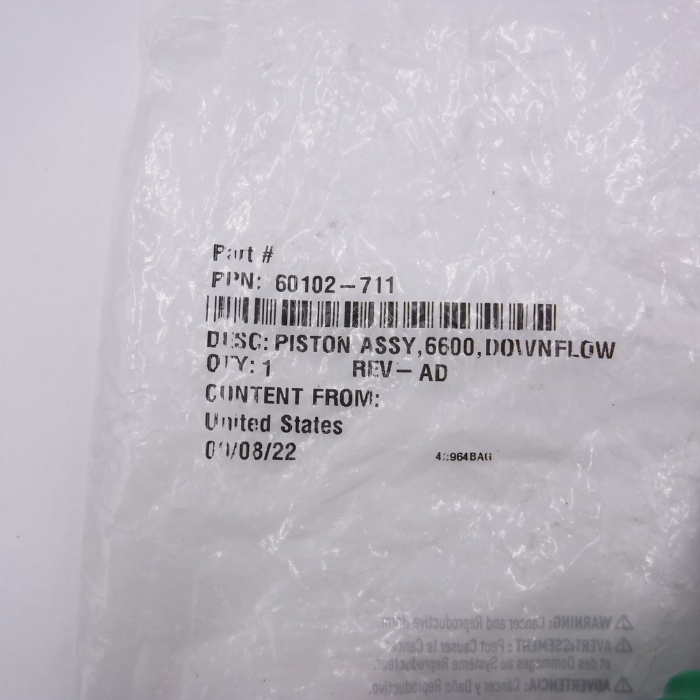 Fleck 6600 Piston Assembly DownFlow 60102-711