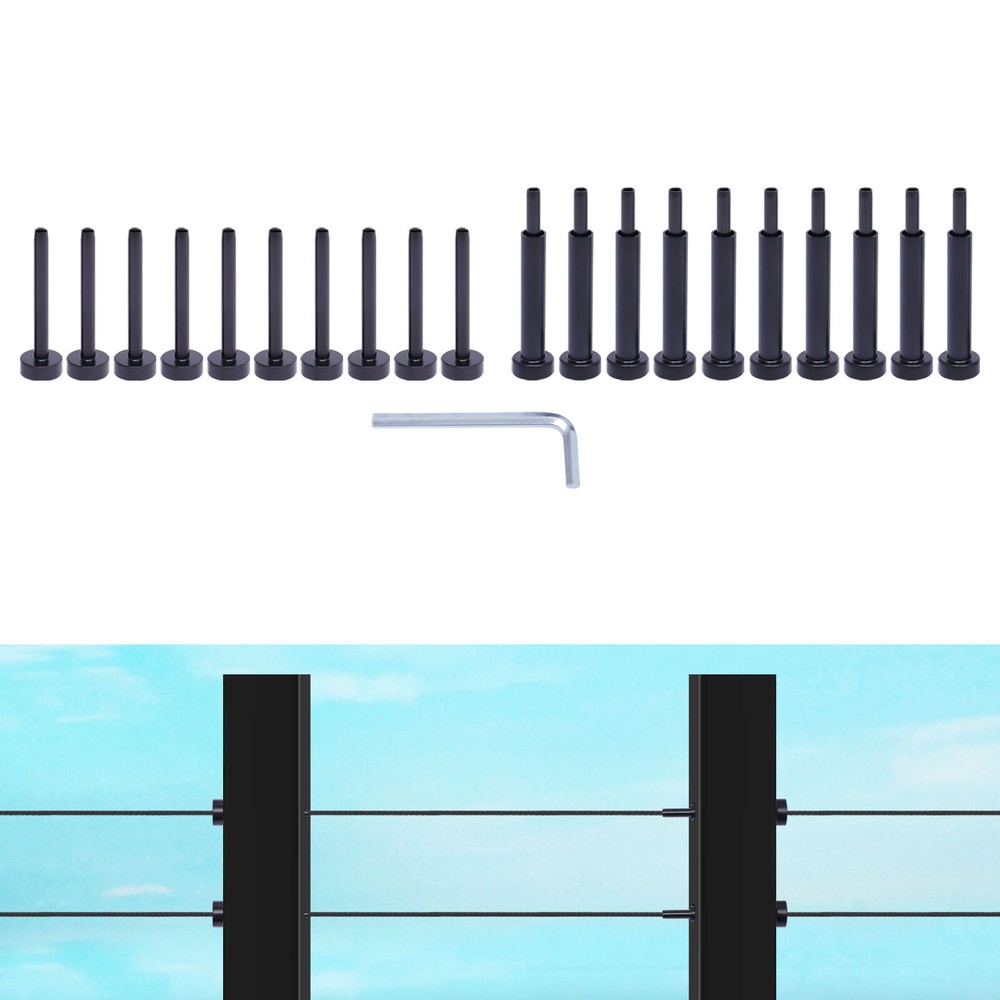 10 Pack Cable Railing Hardware Kit Stainless Steel for 1/8 Cable Railing System