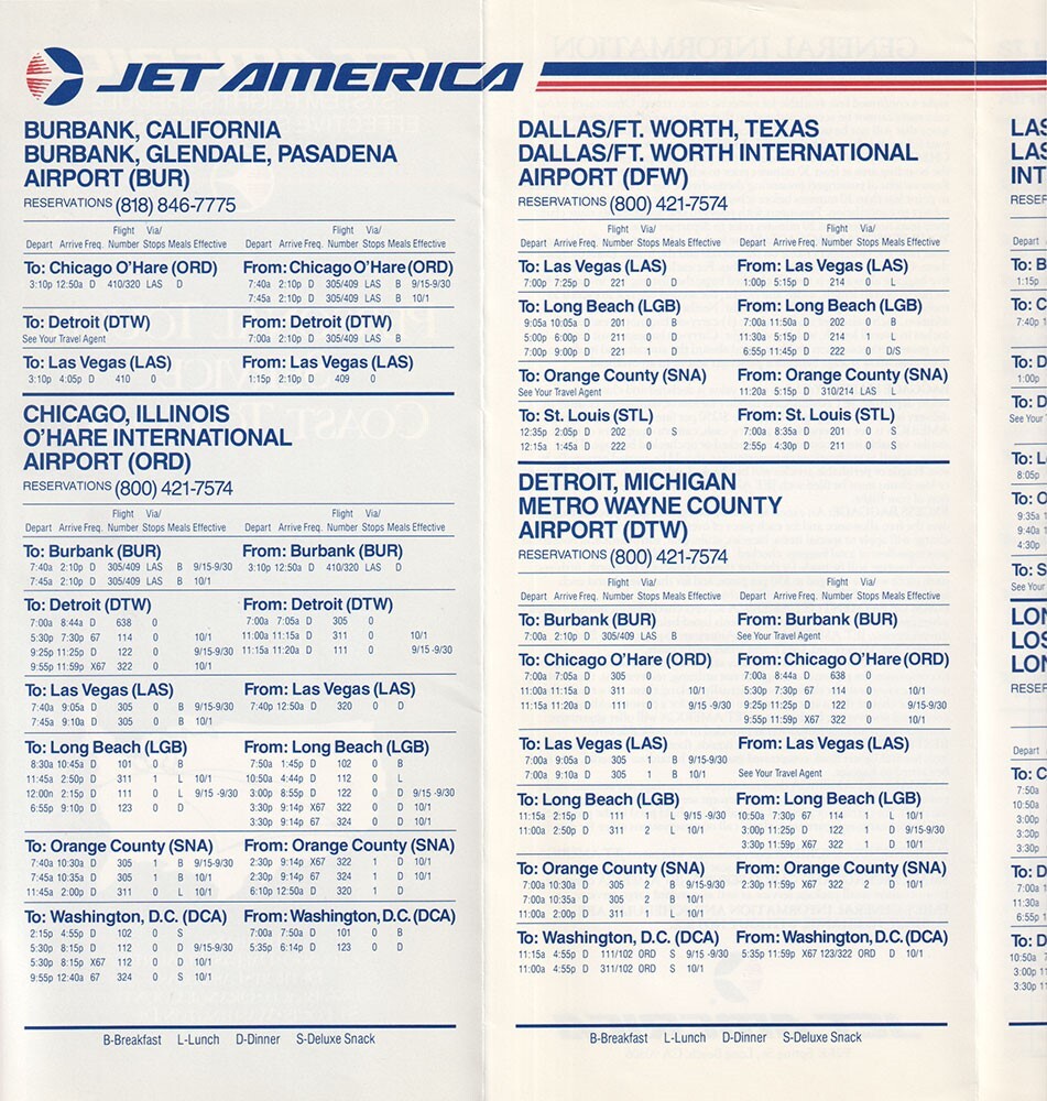 Jet America timetable 1986/09/15