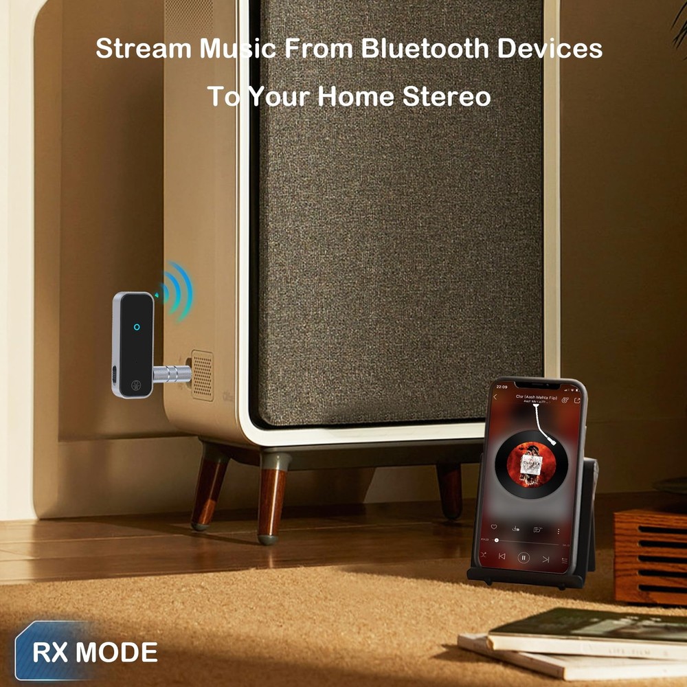 Bluetooth 5.3 Transmitter Receiver, Bluetooth Transmitter for TV/Headphone/Ai...