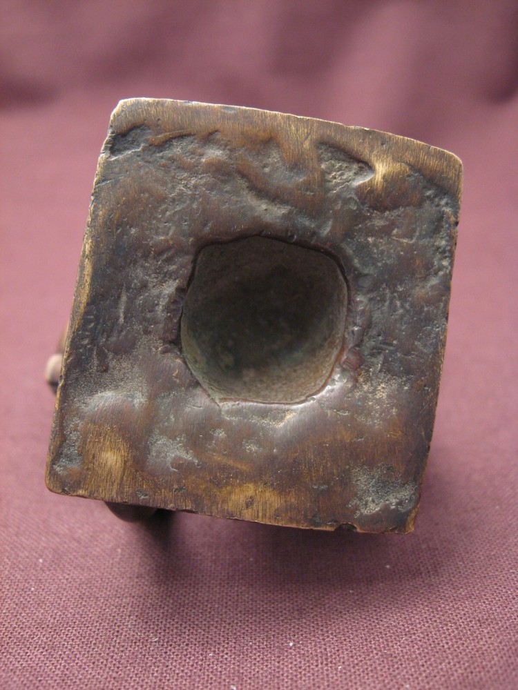Indian bronze: 18thC Narasimha Lakshmi